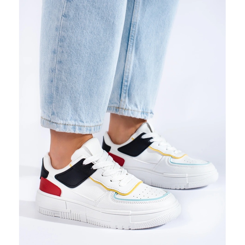 Adidași pe platformă alb 2