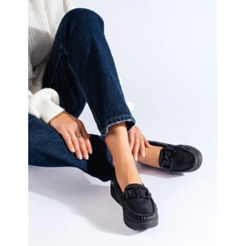 Goodin Mocasini negri din piele ecologica negru 2