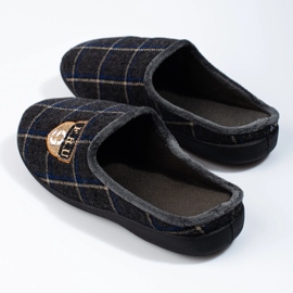 Papuci bărbați în carouri gri Shelovet 2