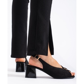 Goodin Sandale negre elegante cu toc înalt negru 2