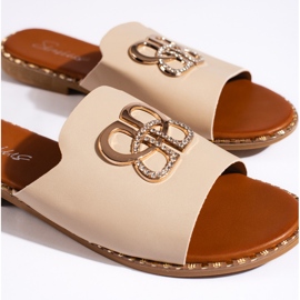 Flip-flops de damă bej elegant 2