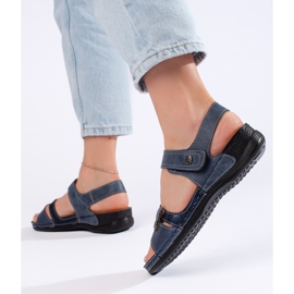 Sandale de dama albastre confortabile albastru 2