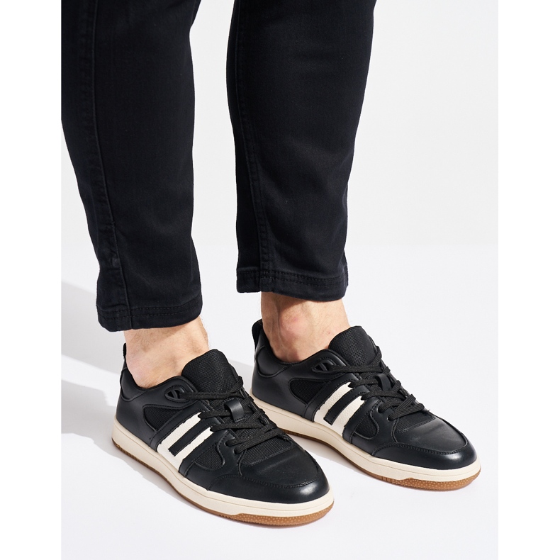 Pantofi sport negri din piele ecologica negru 1