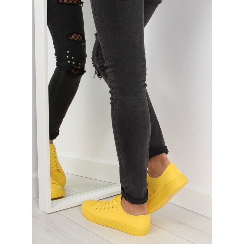 Tenisi de damă monocolor galbeni NB176 Galben 2