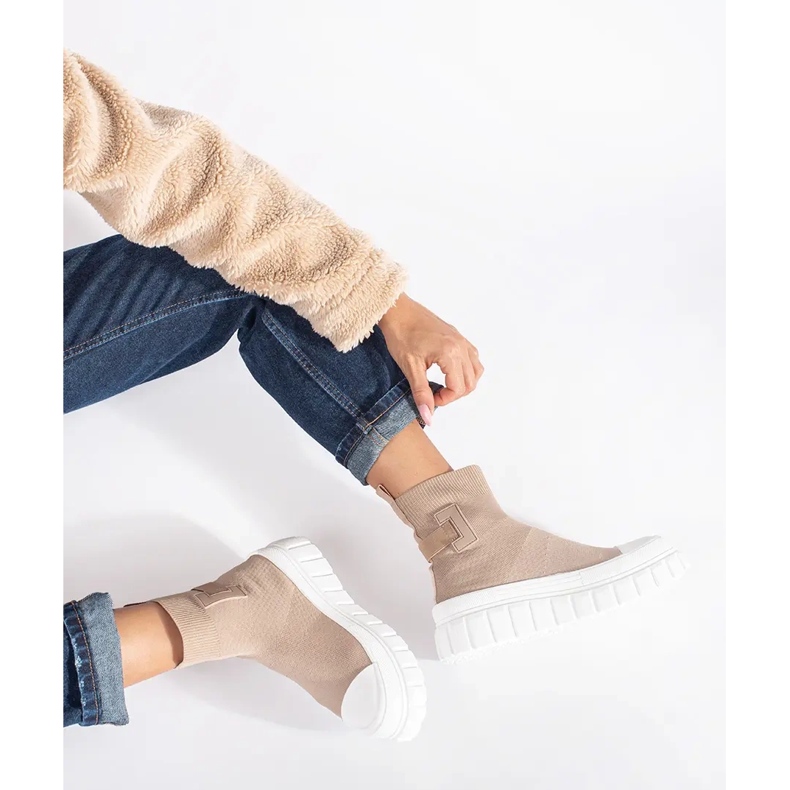 Seastar Tenisi bej cu platformă înaltă 2