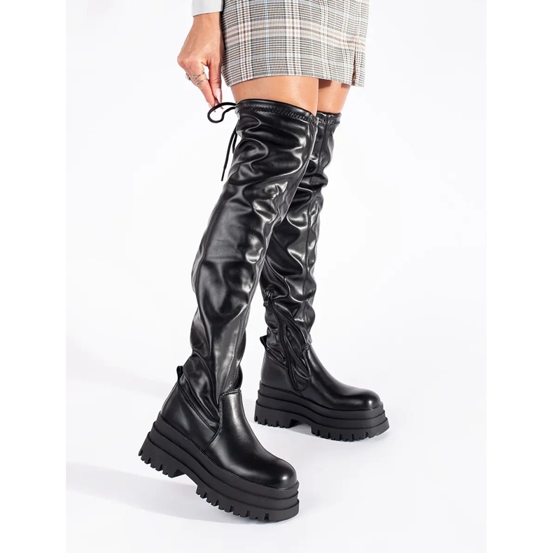 Muschetari cu platformă neagră negru 1