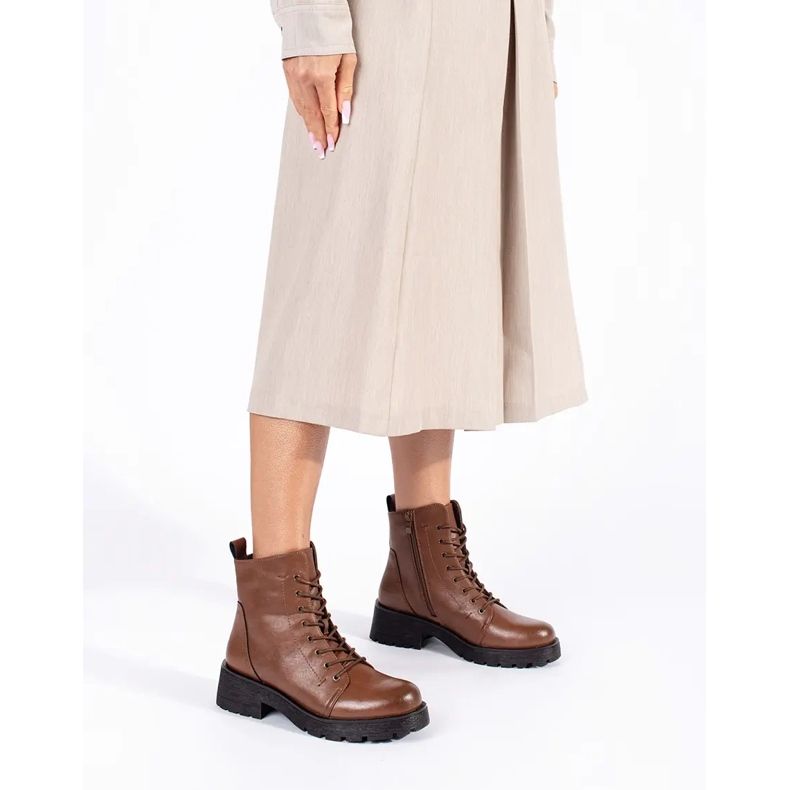 Botine din piele maro cu talpa groasa de Sergio Leone 2