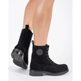 Genți de damă negre din piele naturală nubuc de Sergio Leone negru 2