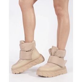 Seastar Cizme de zăpadă de damă izolate bej cu talpă groasă 2