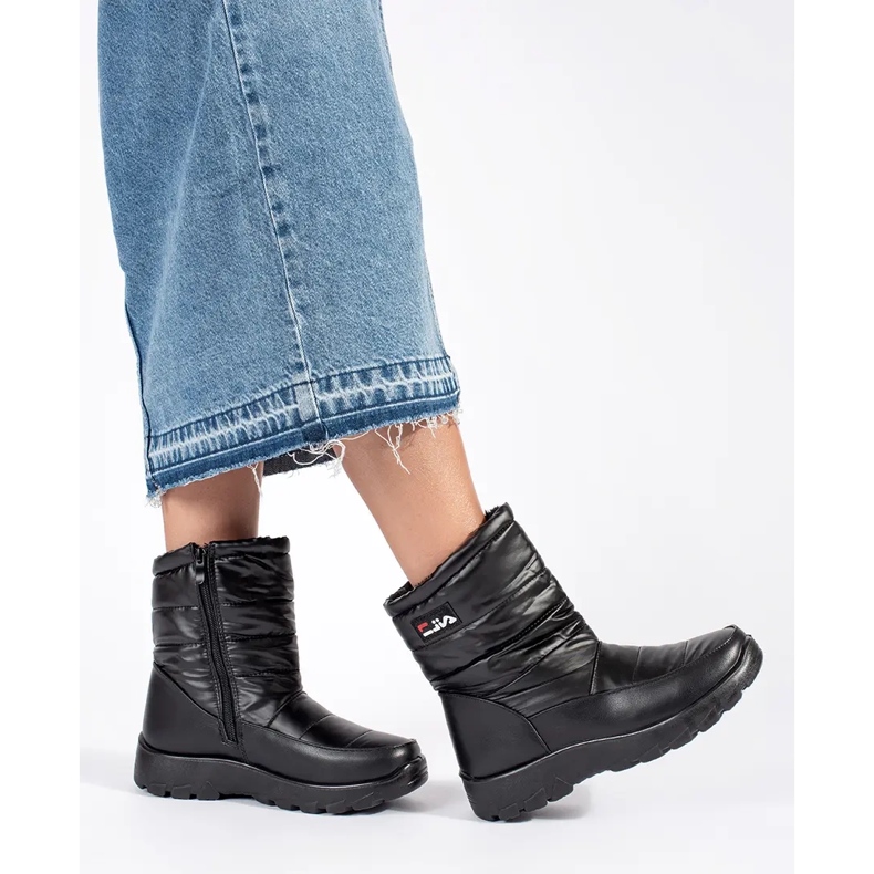 Cizme negre de zăpadă de damă negru 2