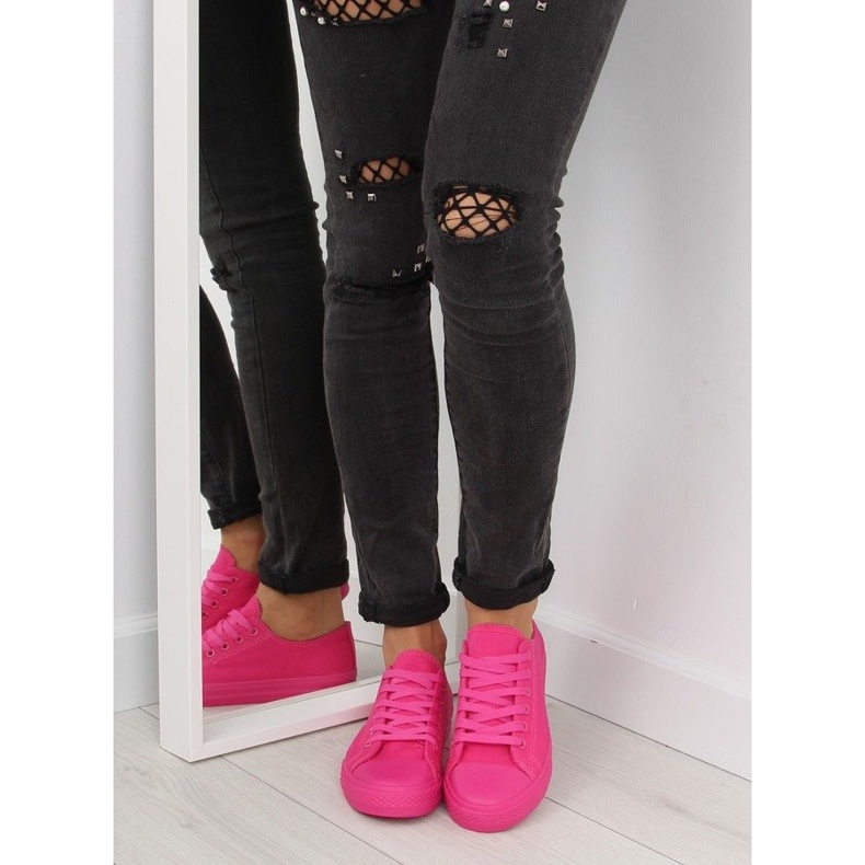 Tenisi de damă monocolori fucsia fuxia roz 2