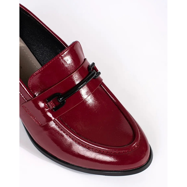 Goodin Mocasini de dama bordeaux cu toc inalt roșu 2 Goodin Mocasini de dama bordeaux cu toc inalt roșu 2