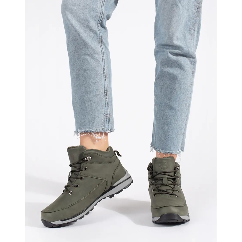 Vico Pantofi de trekking izolați de culoare verde 2