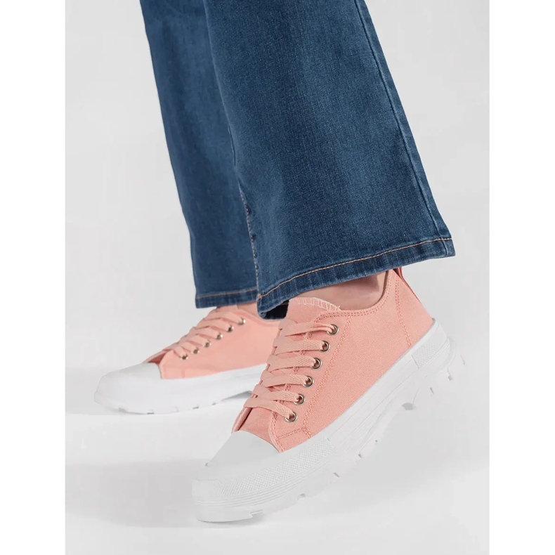 Adidași clasici pe platforma roz deschis 1