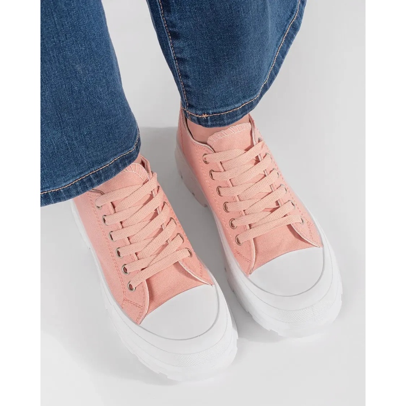 Adidași clasici pe platforma roz deschis 2