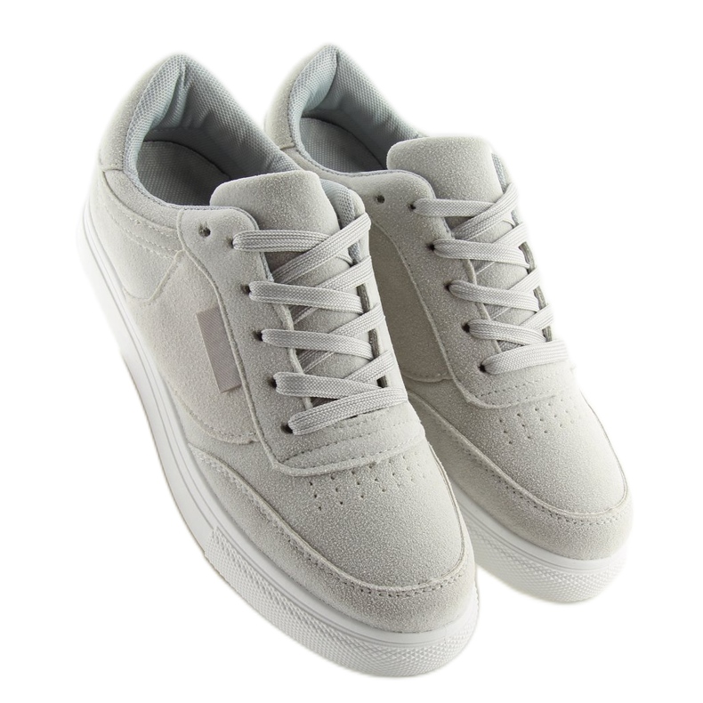 Tenisi dama din piele intoarsa gri NB172 LT.GRAY alb 2