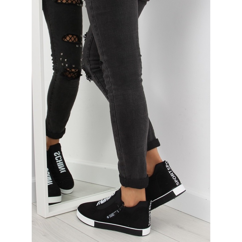 Tenisi negri cu pană NB168 negri negru 1