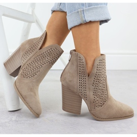 S.Barski Cizme de piele de căprioară pentru femei pe Openwork Post S. Barski Hy51-060 bej 1