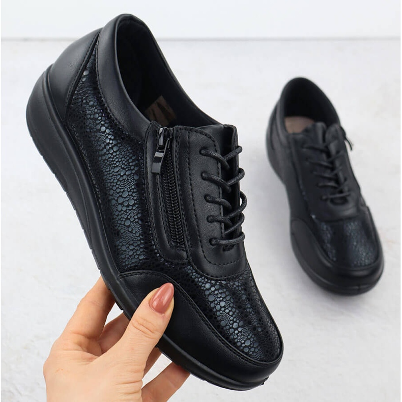 Încălțăminte sport pentru femei, cu un slider confortabil Negru Unisoft 9017 1