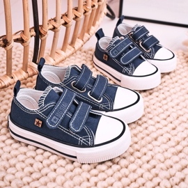 Adidași mici pentru copii cu velcro Big Star HH374201 Blue Navy albastru 2 Adidași mici pentru copii cu velcro Big Star HH374201 Blue Navy albastru 2