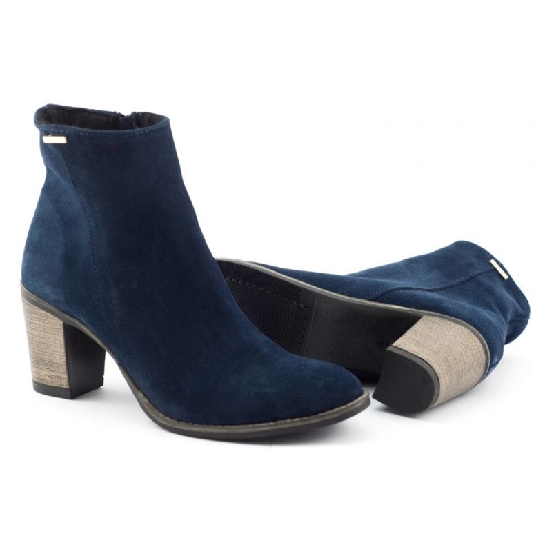 Olivier Cizme cu toc albastru maro Sara 3