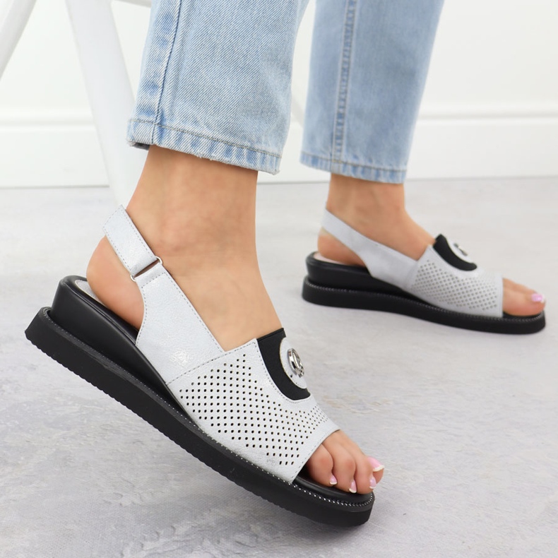 Jezzi Sandale pentru femei pe o platformă cu cauciuc Silver Jeszi RMR2267-2 argint 2