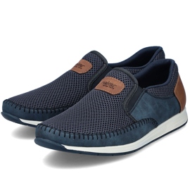 Pantofi pentru bărbați confortabili Navy Loafers Rieker 11954-14 albastru 2