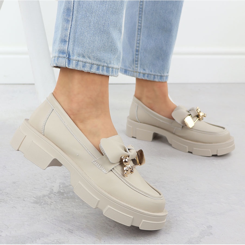 Piele de piele pentru femei Filippo DP610 piele bej 2