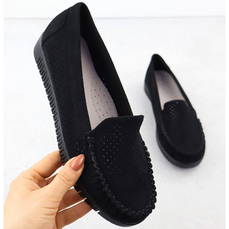 Mocasins Openwork Looms Black Potocki 25-11316 negru 1 Mocasins Openwork Looms Black Potocki 25-11316 negru 1