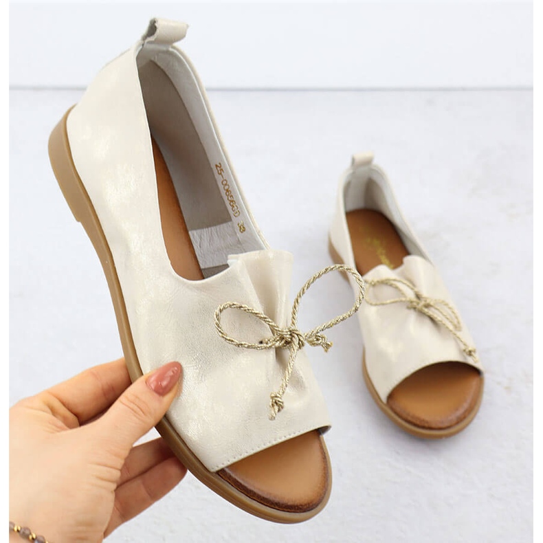 Cambell Încălțăminte din piele cu degete goale auriu Camell SZ00656 de aur 1