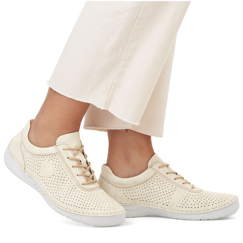 Pantofi pentru femei pentru femei Perforate Beige Rieker 52546-60 bej 2