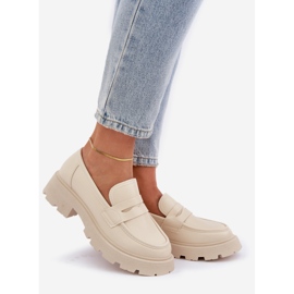 Mocasini din piele ecologică de damă, bej deschis 1