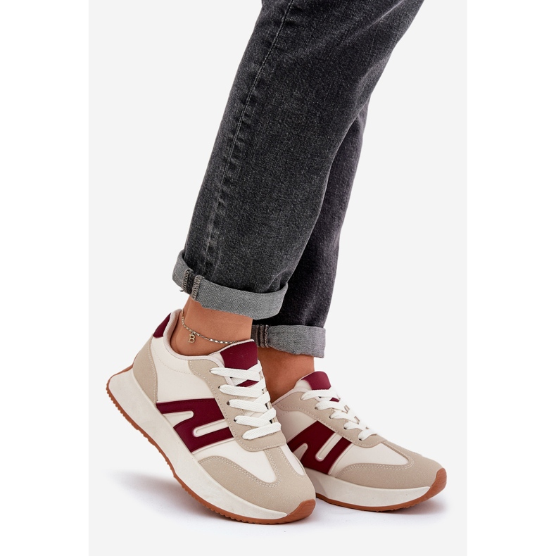 Încălțăminte sport pentru femei pe platforma bej-albastru 1