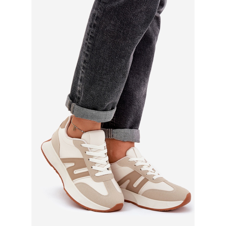 Pantofi sport de damă pe platformă, bej 1 Pantofi sport de damă pe platformă, bej 1
