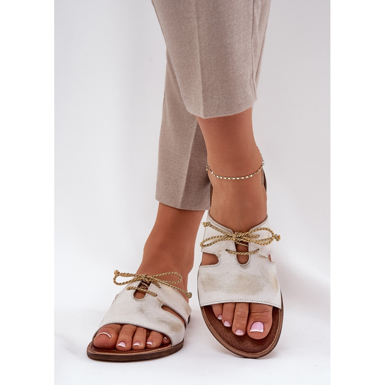 Femei Flip Flip Flip Flops Zazoo 3022 Golden Wiped de aur 2
