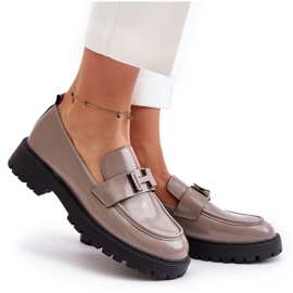 Vinceza Varnished Women Loafers 62187 bej-gri 5