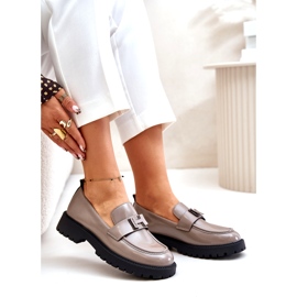 Vinceza Varnished Women Loafers 62187 bej-gri 3