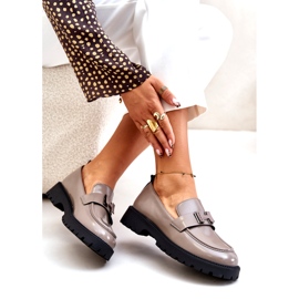 Vinceza Varnished Women Loafers 62187 bej-gri 4