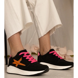 Sporturi pentru femei negre cu sclipici negru 1