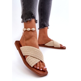 Flip -flops pentru femei din Big Star NN274078 bej 2