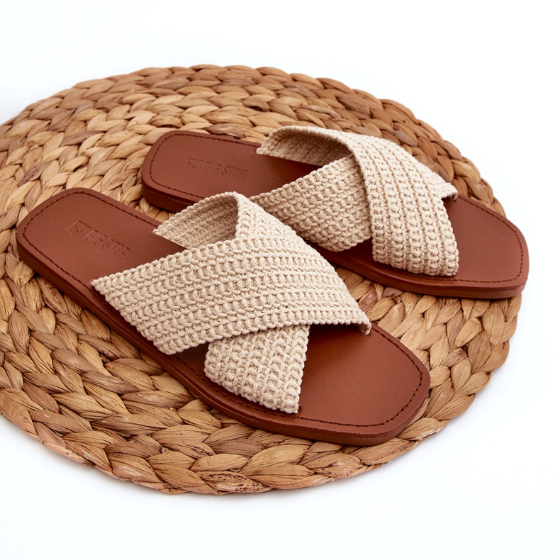 Flip -flops pentru femei din Big Star NN274078 bej 1