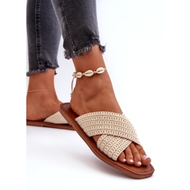 Flip -flops pentru femei din Big Star NN274078 bej 3