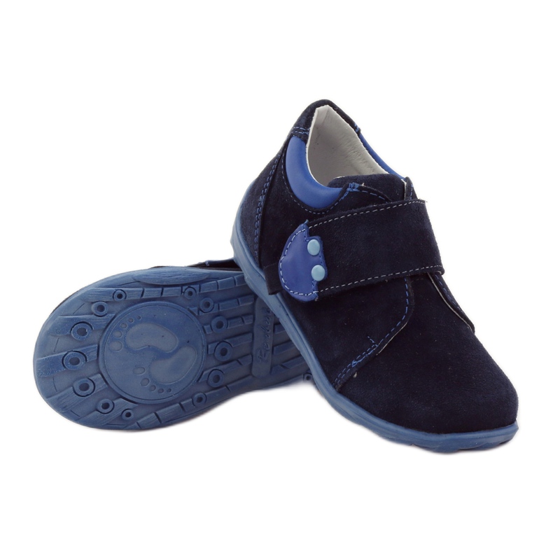 RenBut Pantofi din piele Velcro 1476 Navy Blue albastru 3