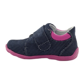Pantofi pentru fete cu buline Ren But 1476 albastru marin roz albastru alb 2