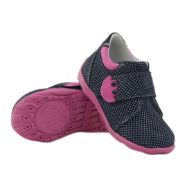 Pantofi pentru fete cu buline Ren But 1476 albastru marin roz albastru alb 3