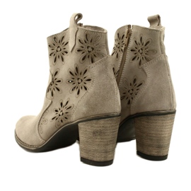 Olivier Cizme de piele pentru femei deschise, bej gri deschis 5