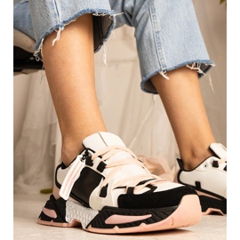 Adidasi de dama roz cu talpa masiva negru 1 Adidasi de dama roz cu talpa masiva negru 1