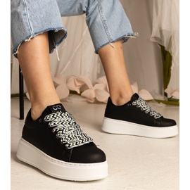 Adidași de femei negre cu dantelă masivă = negru 1 Adidași de femei negre cu dantelă masivă = negru 1