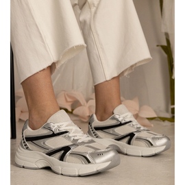 Adidași de argint Sporturi pentru femei cu sclipici 1