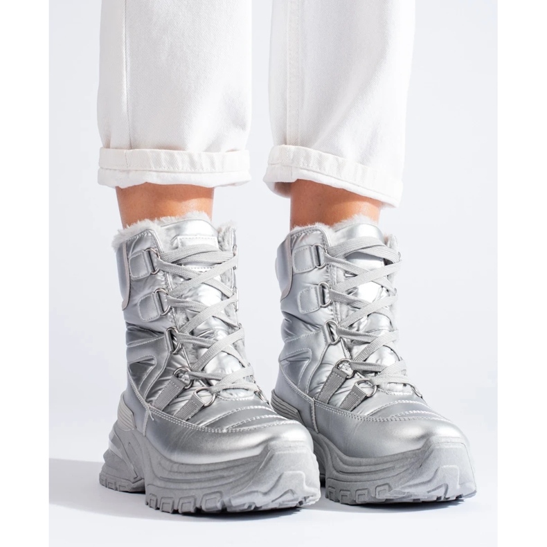 W. Potocki Cizme de zăpadă argintii cu blană de la Potocki 1